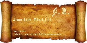 Jamrich Mirtill névjegykártya